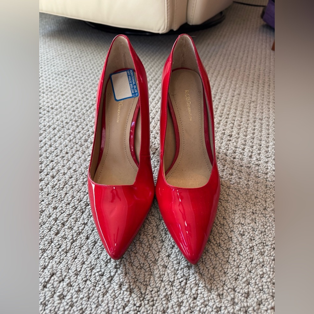BCBG Red Patent Leather Pumps